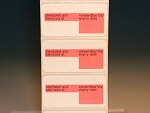 obj.č. 15.300.142 - dvouřádkové dvouvrstvé etikety - červené